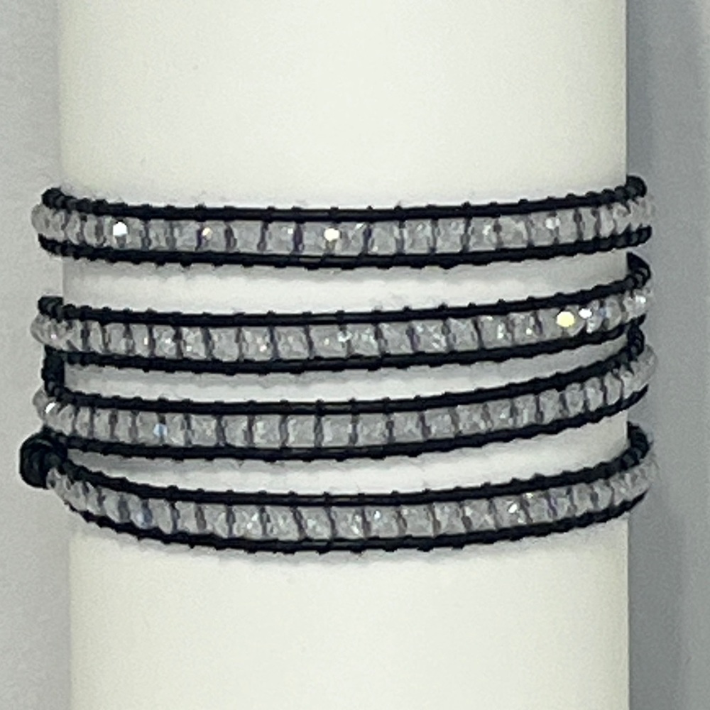 Victoria Emerson Black and Crystal Wrap Bracelet - Picture 2 of 4